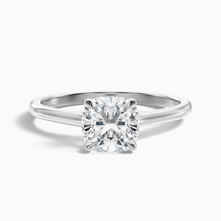 Delaila Pave Cushion Cut Solitaire Lab Grown Engagement Ring