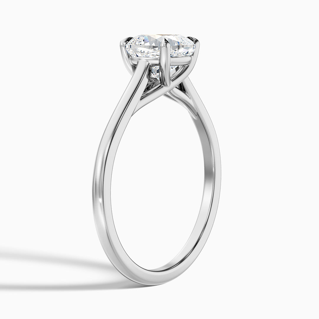 Delaila Pave Cushion Cut Solitaire Lab Grown Engagement Ring
