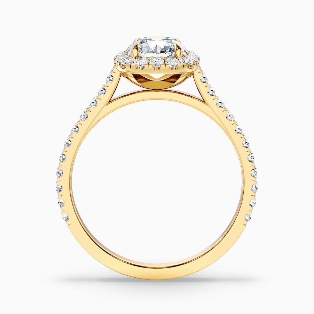 Hazel Round Halo Pave Lab Grown Engagement Ring