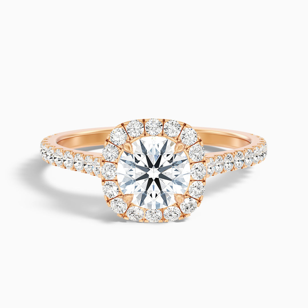 Hazel Round Halo Pave Lab Grown Engagement Ring