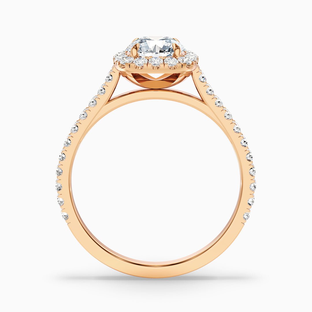 Hazel Round Halo Pave Lab Grown Engagement Ring