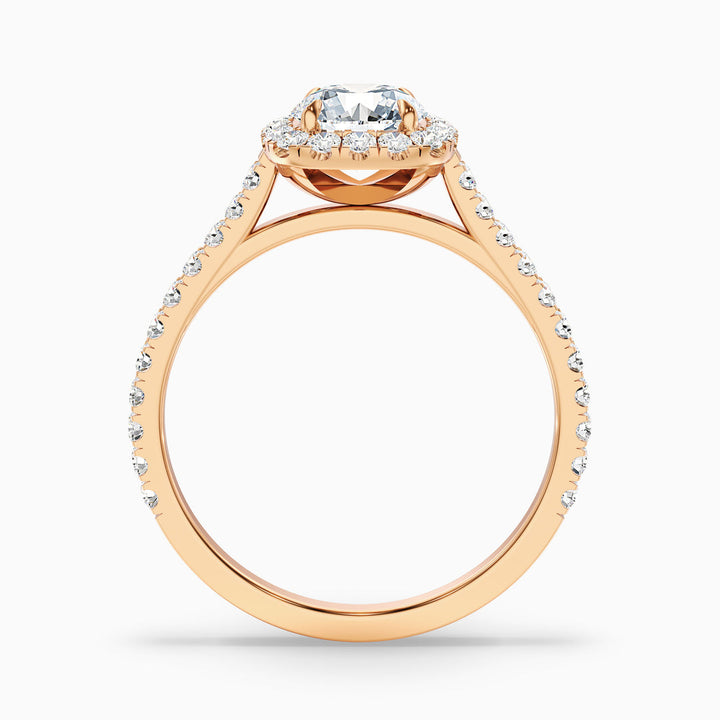 Hazel Round Halo Pave Lab Grown Engagement Ring