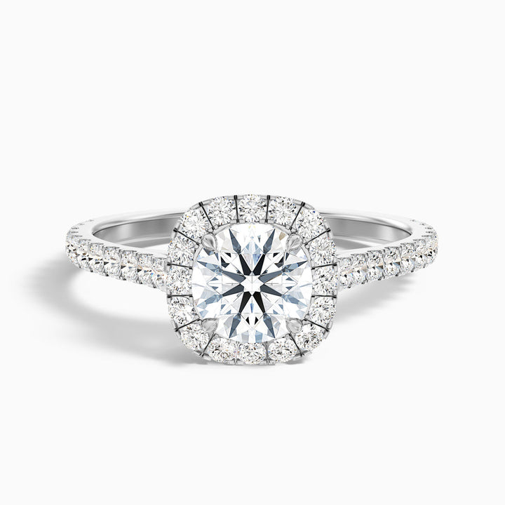 Hazel Round Halo Pave Lab Grown Engagement Ring