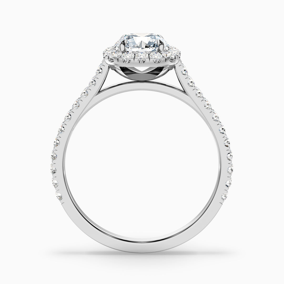Hazel Round Halo Pave Lab Grown Engagement Ring