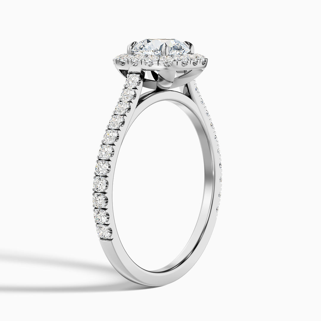 Hazel Round Halo Pave Lab Grown Engagement Ring