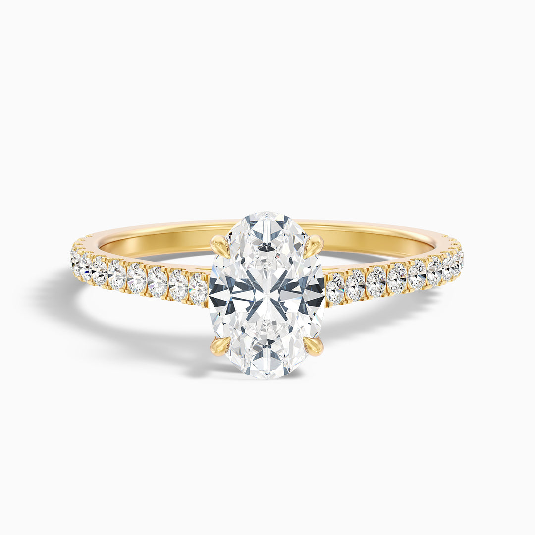 Ferre Oval Side Stone Pave Lab Grown Engagement Ring