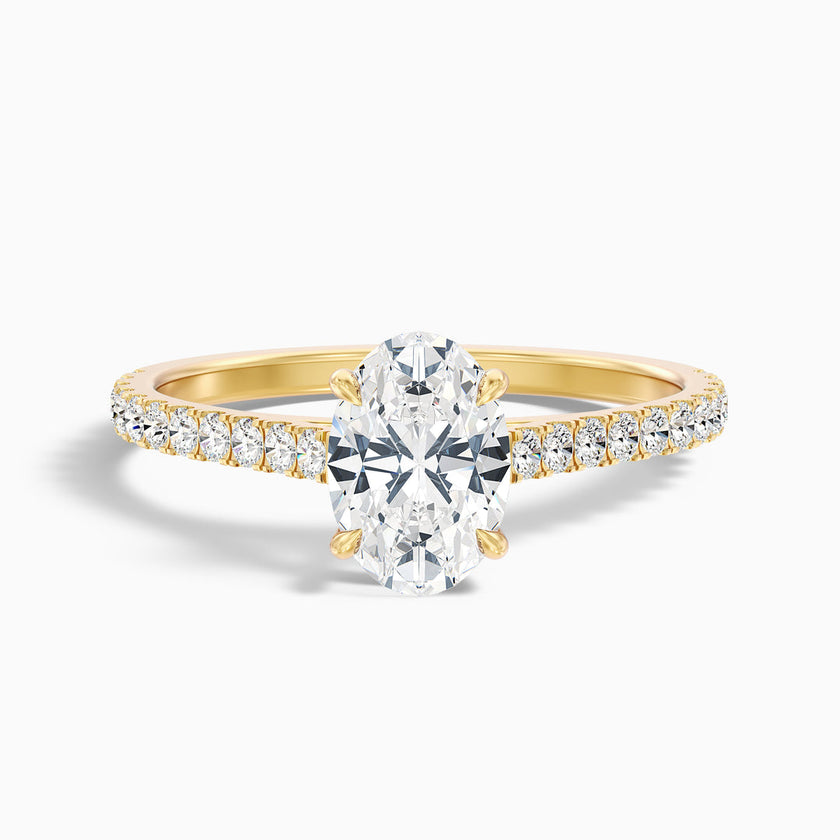 Ferre Oval Side Stone Pave Lab Grown Engagement Ring