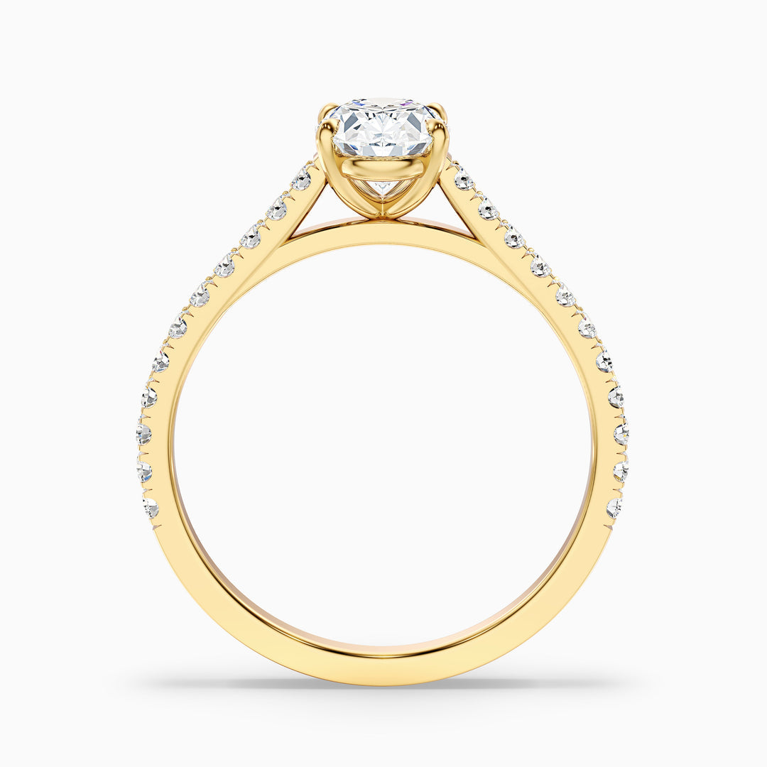 Ferre Oval Side Stone Pave Lab Grown Engagement Ring