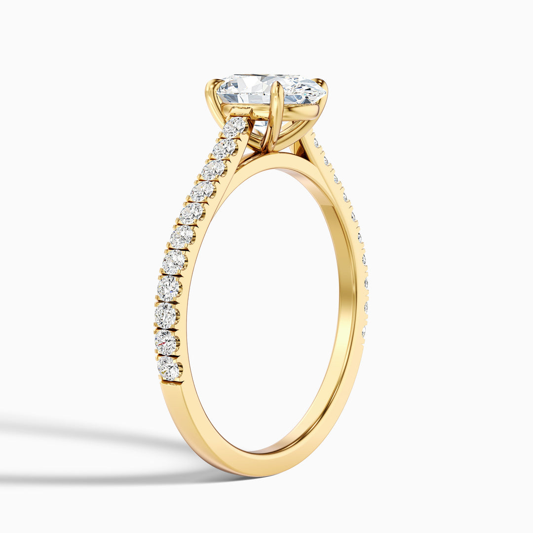 Ferre Oval Side Stone Pave Lab Grown Engagement Ring