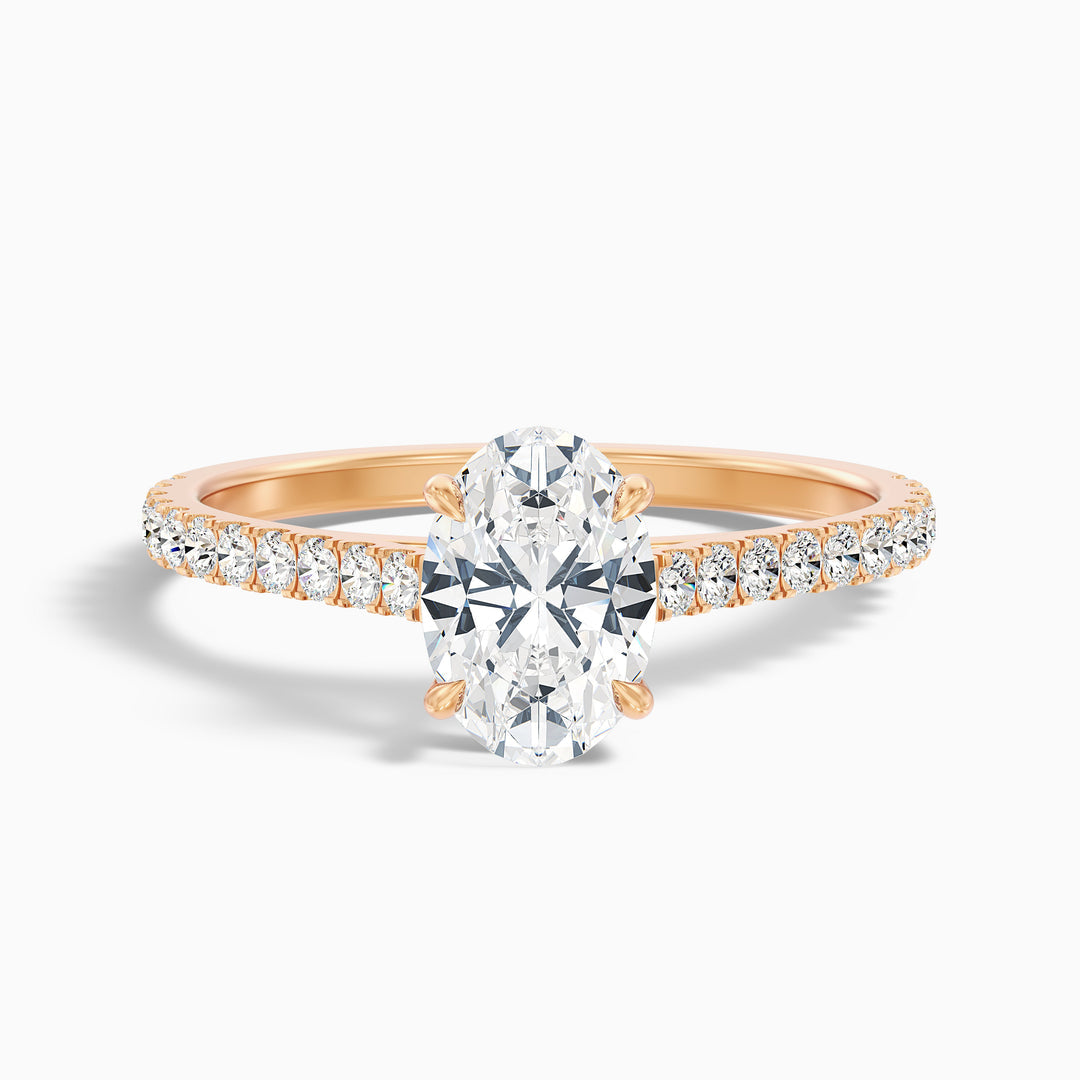 Ferre Oval Side Stone Pave Lab Grown Engagement Ring