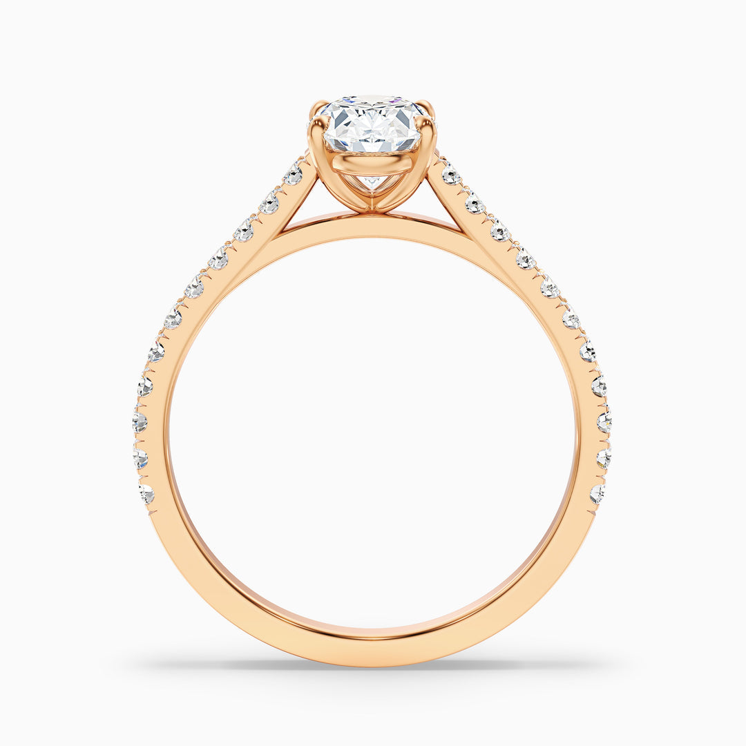 Ferre Oval Side Stone Pave Lab Grown Engagement Ring
