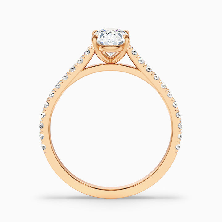 Ferre Oval Side Stone Pave Lab Grown Engagement Ring