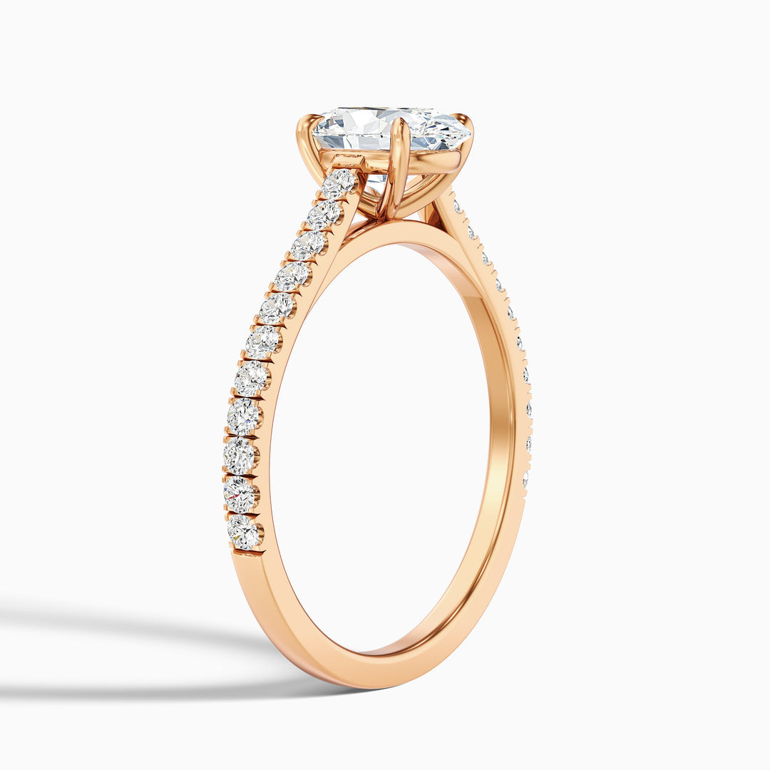 Ferre Oval Side Stone Pave Lab Grown Engagement Ring