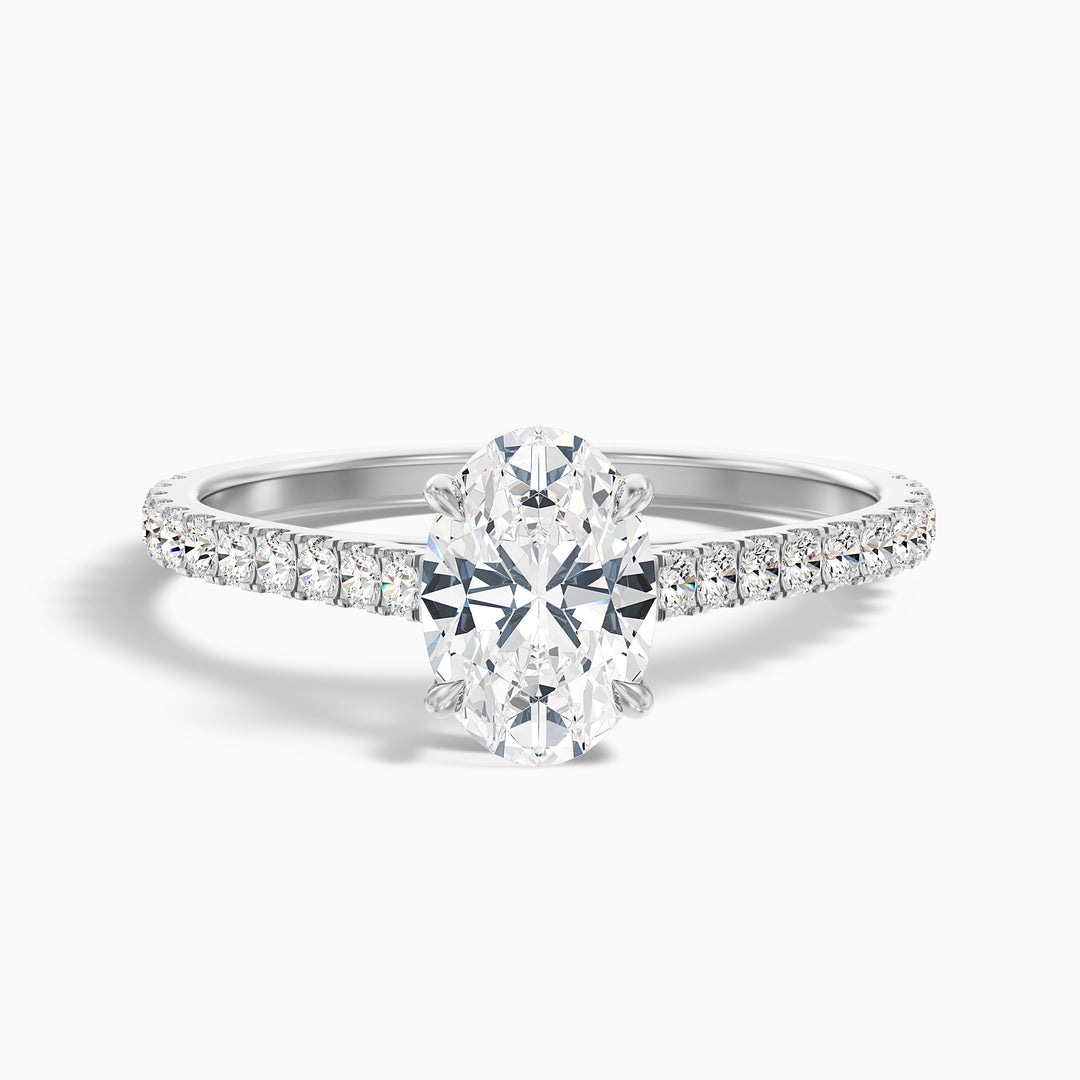 Ferre Oval Side Stone Pave Lab Grown Engagement Ring