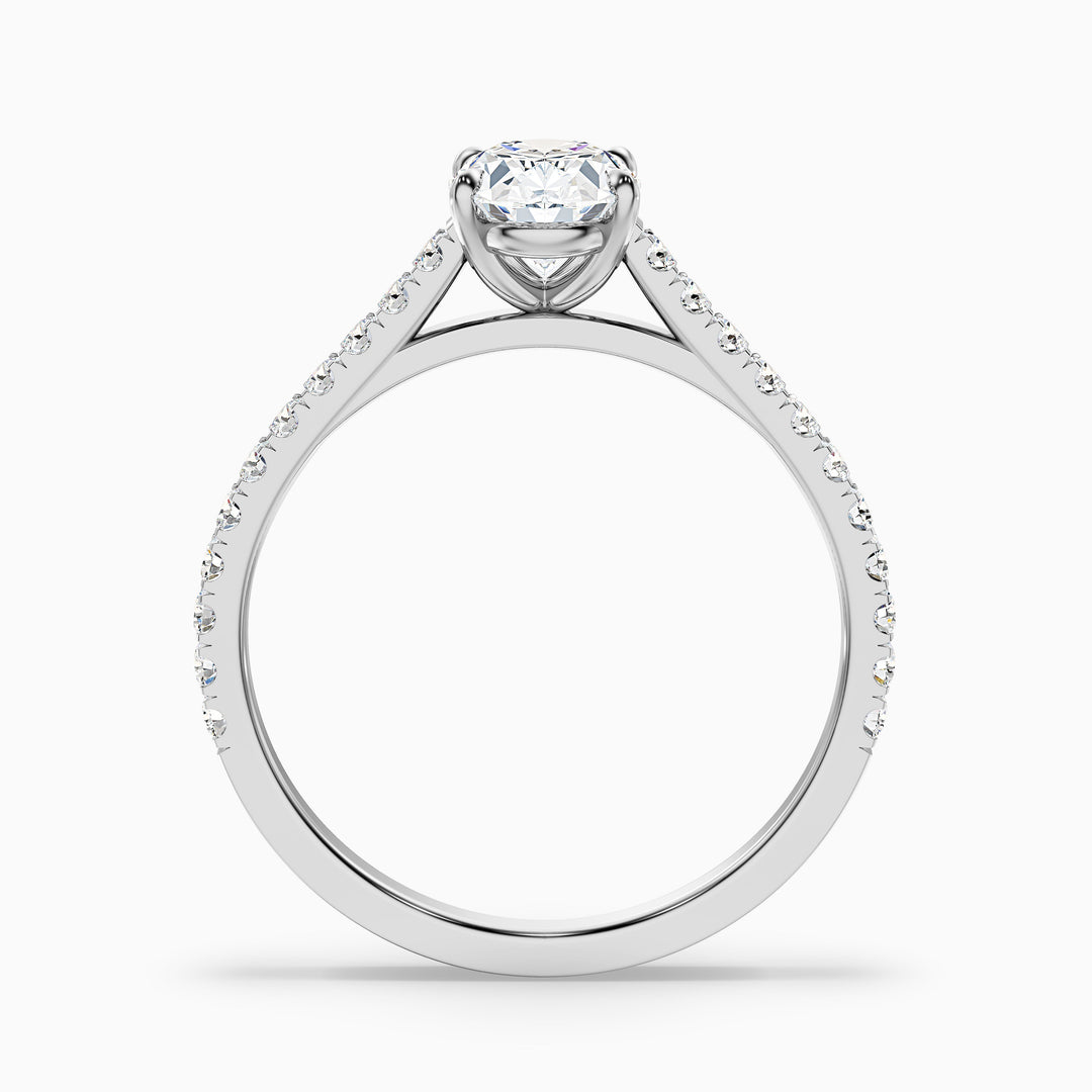 Ferre Oval Side Stone Pave Lab Grown Engagement Ring