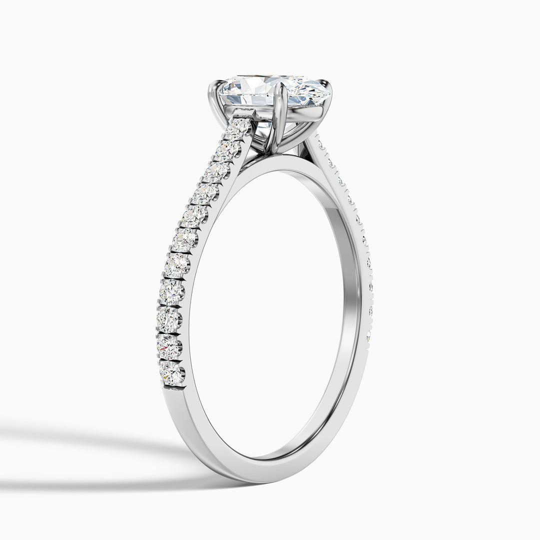 Ferre Oval Side Stone Pave Lab Grown Engagement Ring