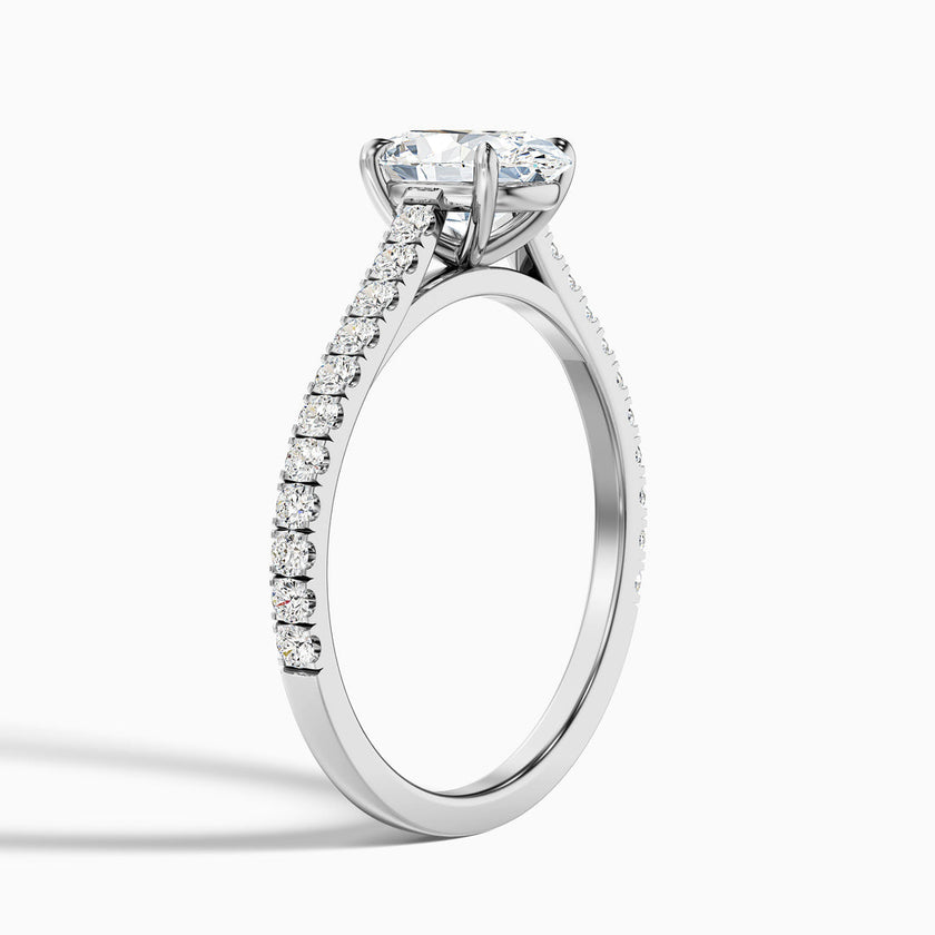 Ferre Oval Side Stone Pave Lab Grown Engagement Ring