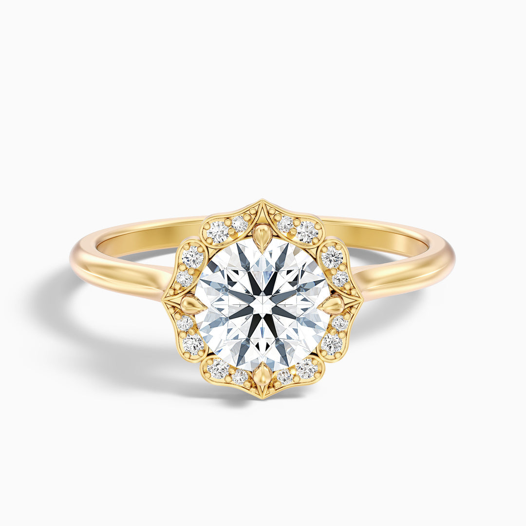 Delaila Round Halo Lab Grown Engagement Ring