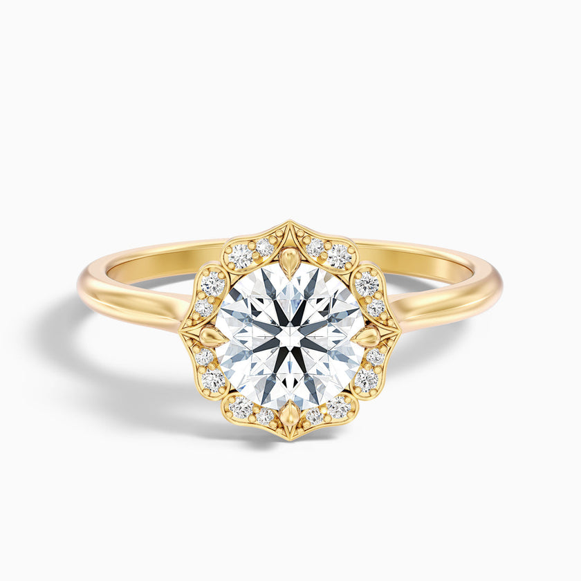 Delaila Round Halo Lab Grown Engagement Ring