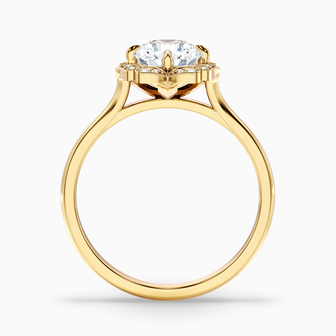 Delaila Round Halo Lab Grown Engagement Ring
