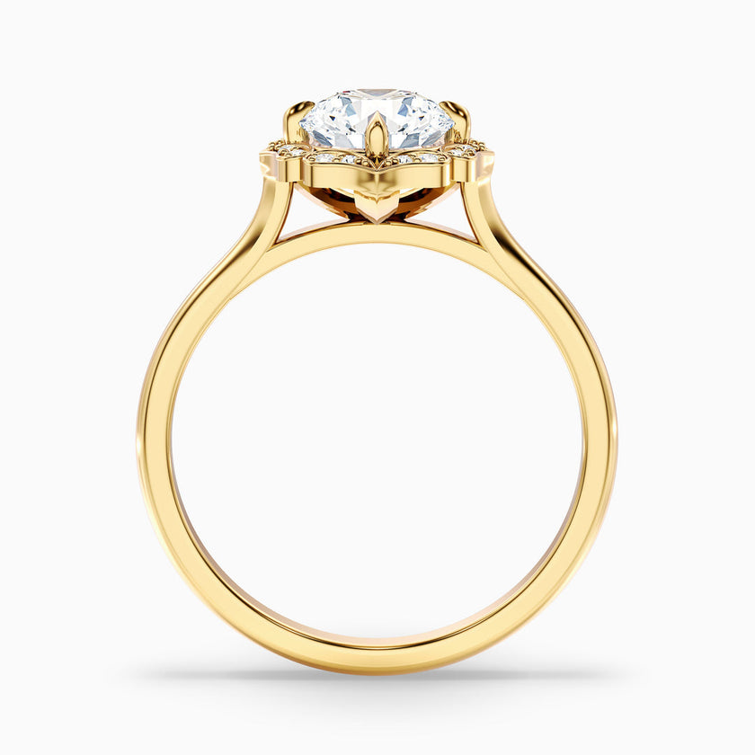 Delaila Round Halo Lab Grown Engagement Ring