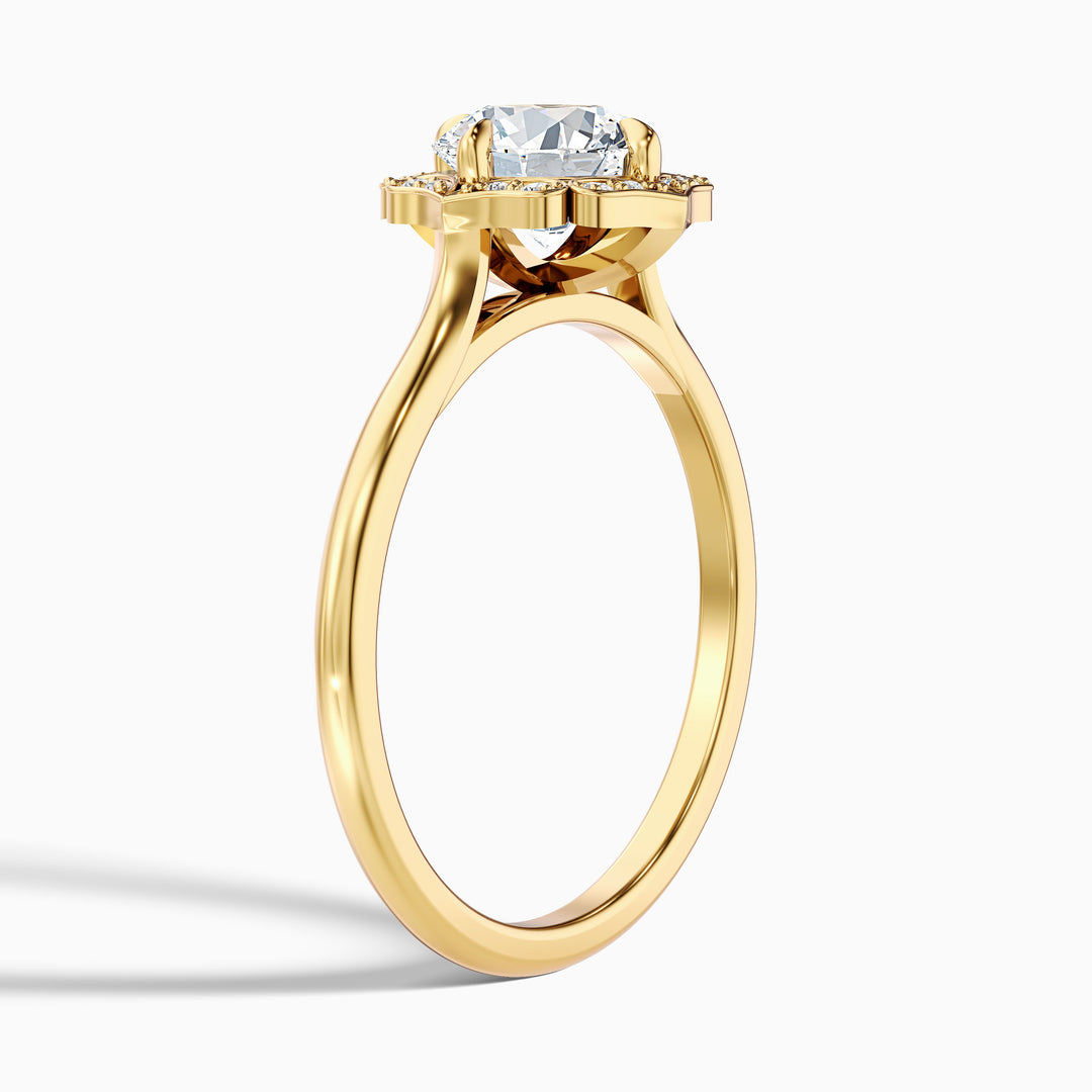 Delaila Round Halo Lab Grown Engagement Ring