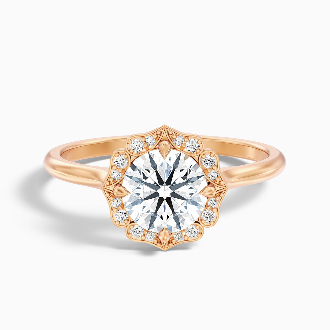 Delaila Round Halo Lab Grown Engagement Ring