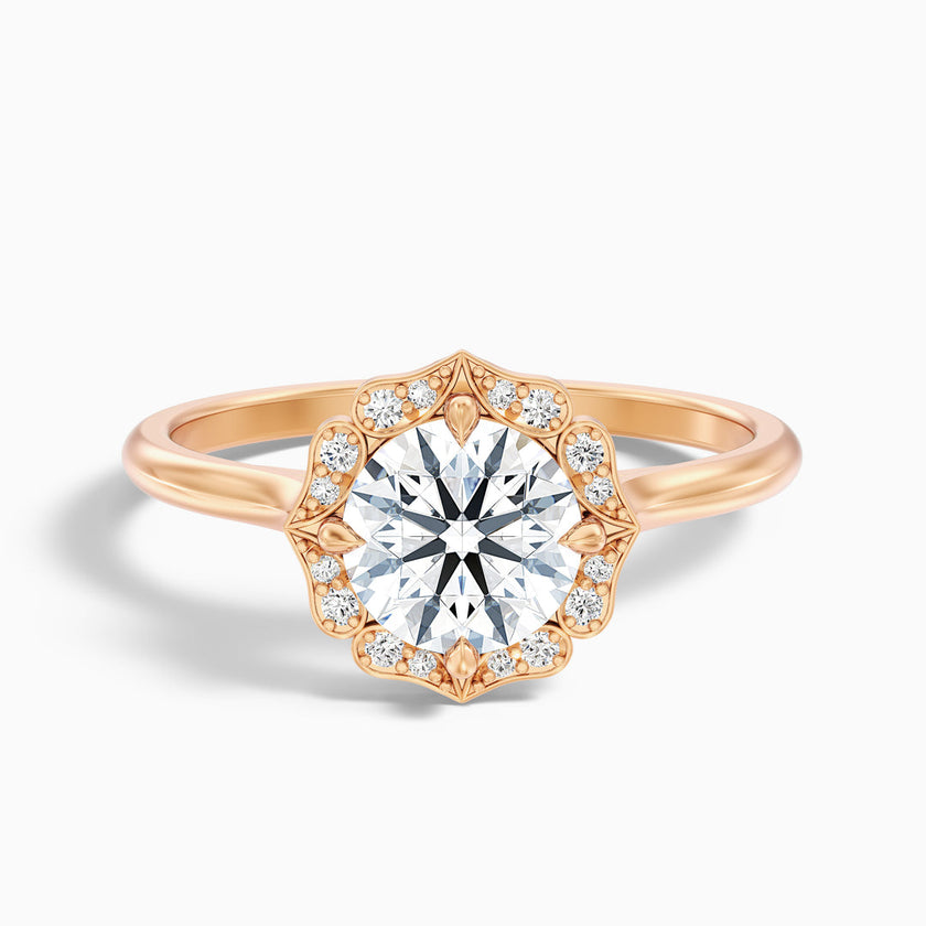 Delaila Round Halo Lab Grown Engagement Ring