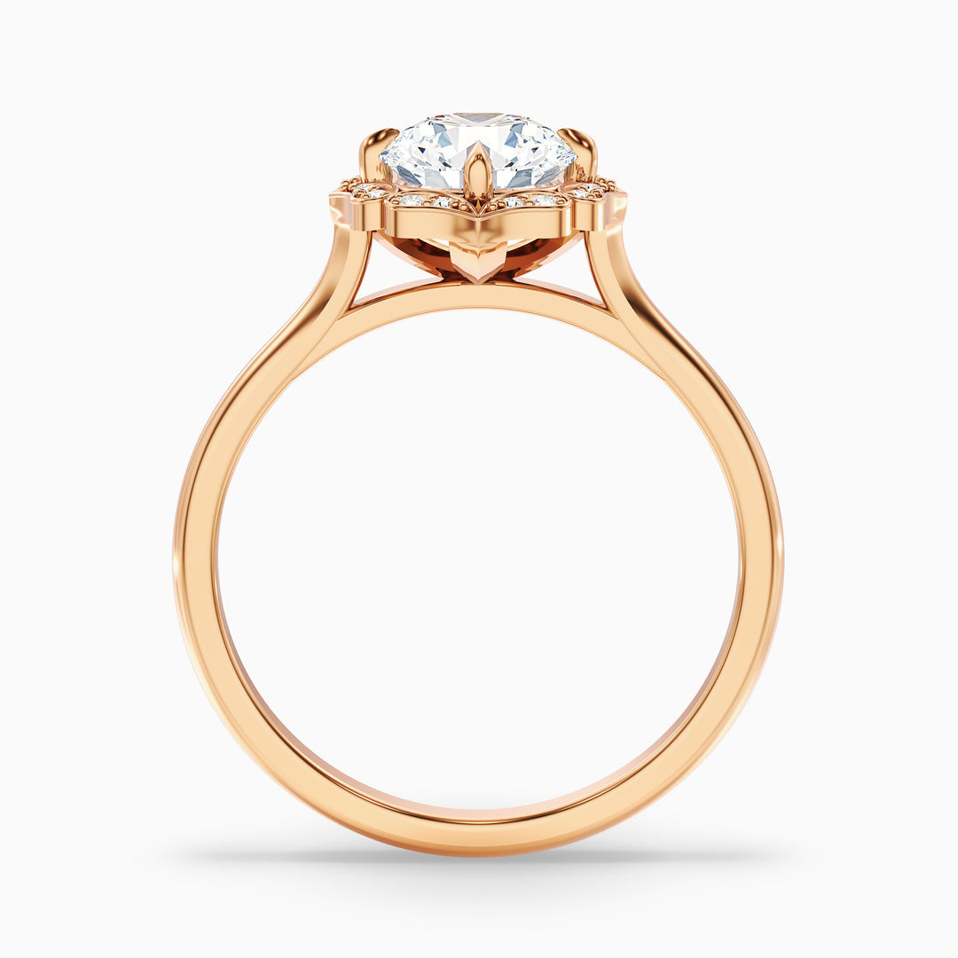 Delaila Round Halo Lab Grown Engagement Ring
