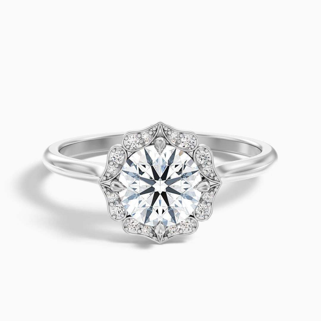 Delaila Round Halo Lab Grown Engagement Ring