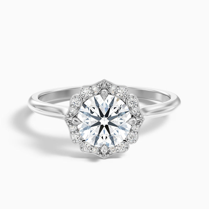 Delaila Round Halo Lab Grown Engagement Ring