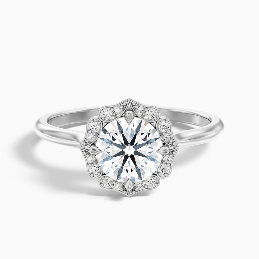 Delaila Round Halo Lab Grown Engagement Ring
