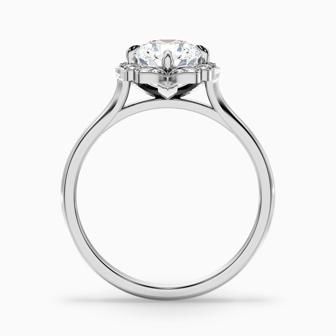 Delaila Round Halo Lab Grown Engagement Ring