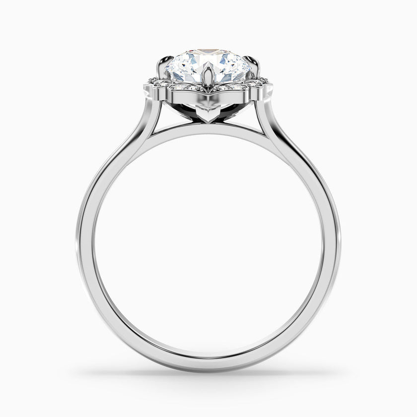 Delaila Round Halo Lab Grown Engagement Ring