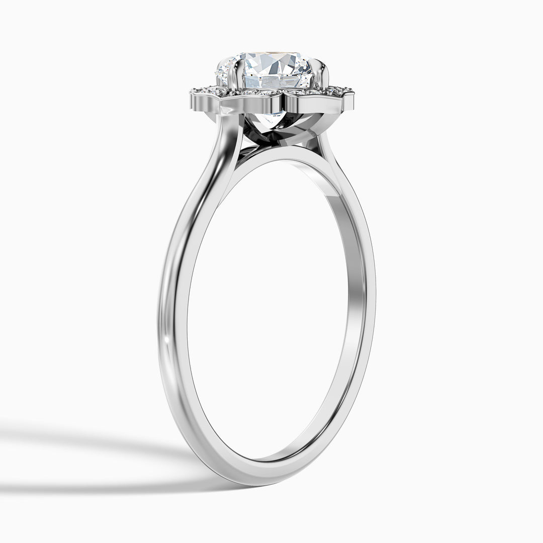 Delaila Round Halo Lab Grown Engagement Ring