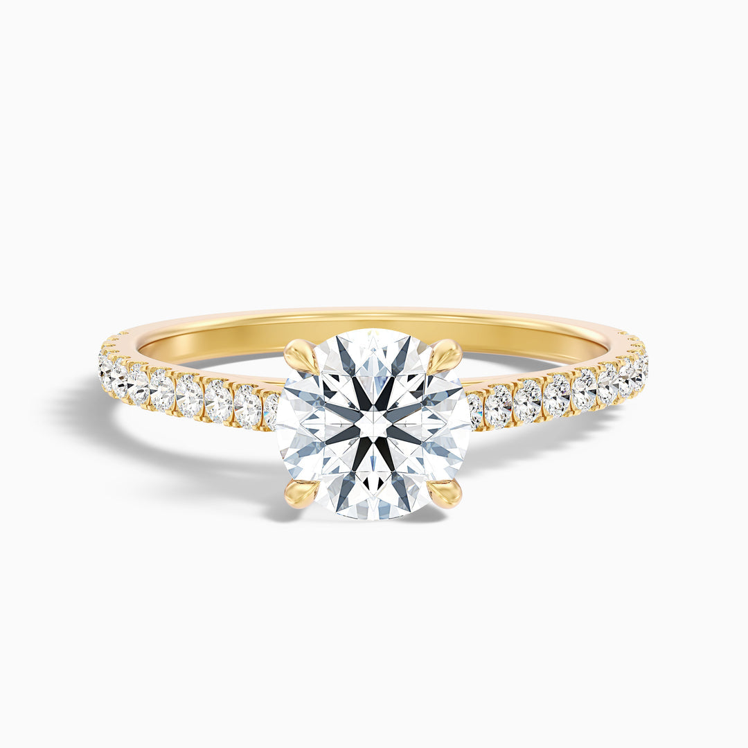 Velaria Round Side Stone Pave Lab Grown Engagement Ring