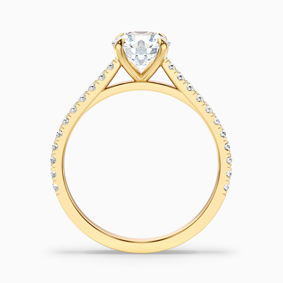 Velaria Round Side Stone Pave Lab Grown Engagement Ring