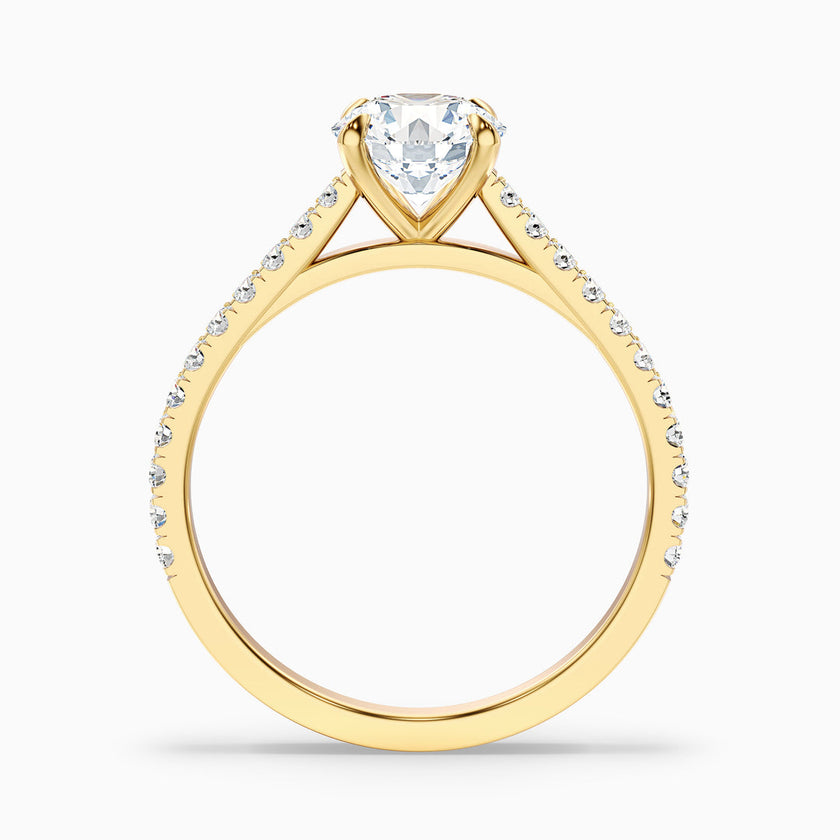 Velaria Round Side Stone Pave Lab Grown Engagement Ring