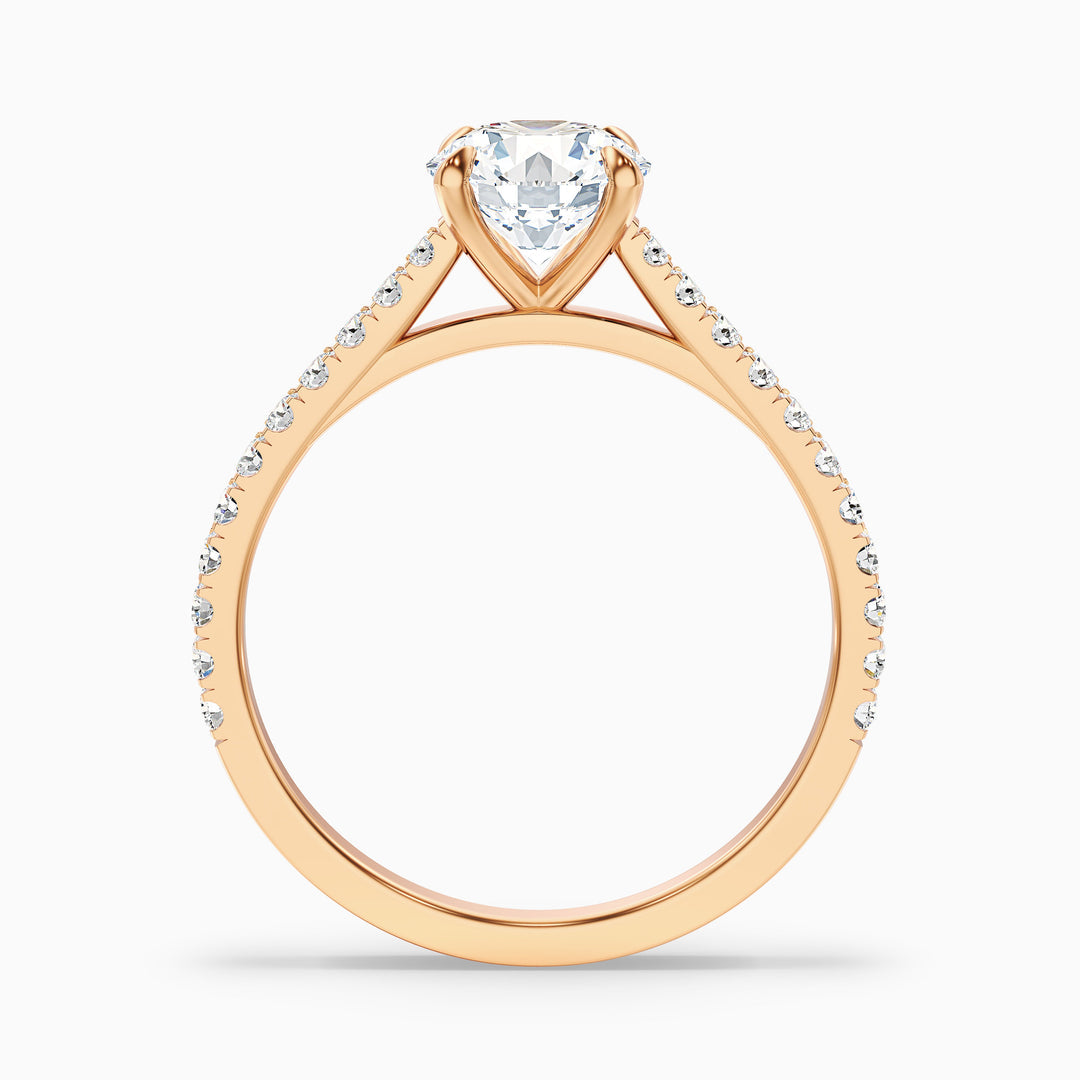 Velaria Round Side Stone Pave Lab Grown Engagement Ring