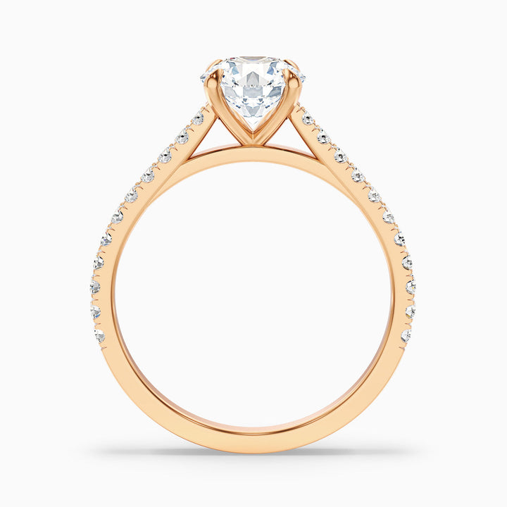 Velaria Round Side Stone Pave Lab Grown Engagement Ring