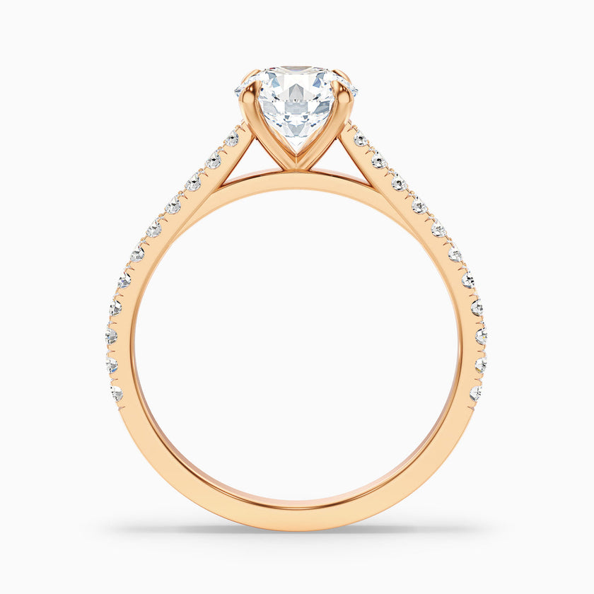Velaria Round Side Stone Pave Lab Grown Engagement Ring