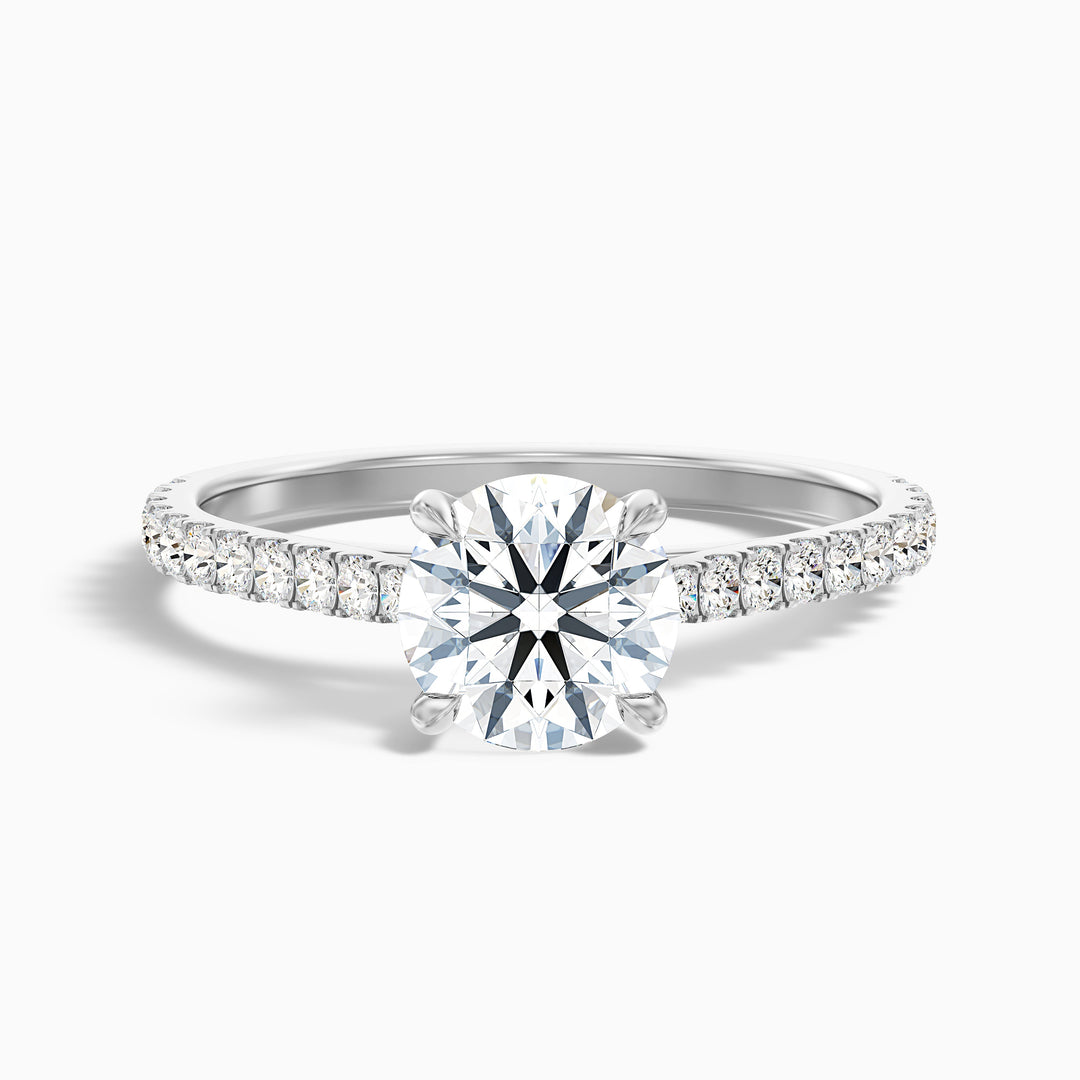 Velaria Round Side Stone Pave Lab Grown Engagement Ring