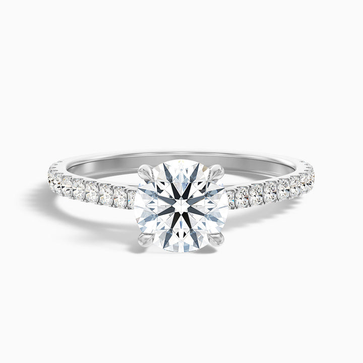 Velaria Round Side Stone Pave Lab Grown Engagement Ring