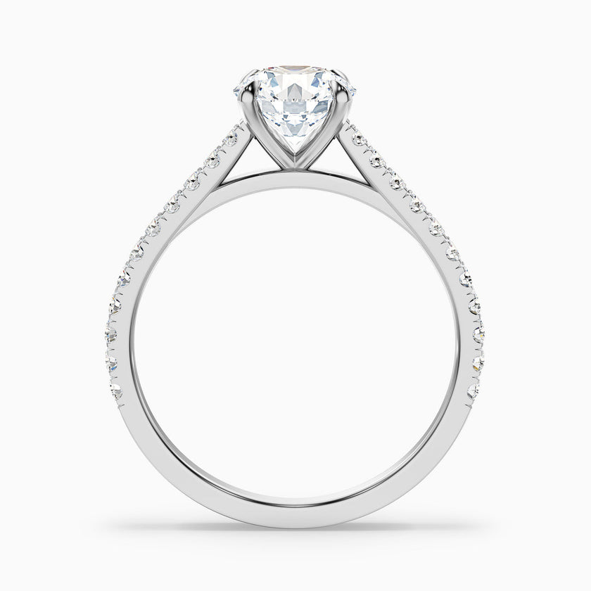 Velaria Round Side Stone Pave Lab Grown Engagement Ring