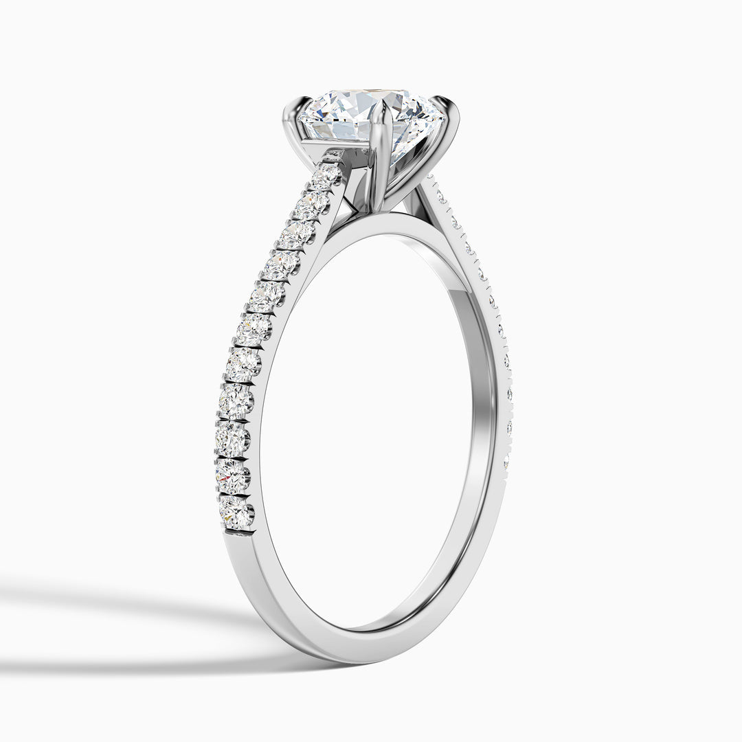 Velaria Round Side Stone Pave Lab Grown Engagement Ring