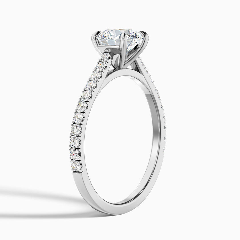 Velaria Round Side Stone Pave Lab Grown Engagement Ring