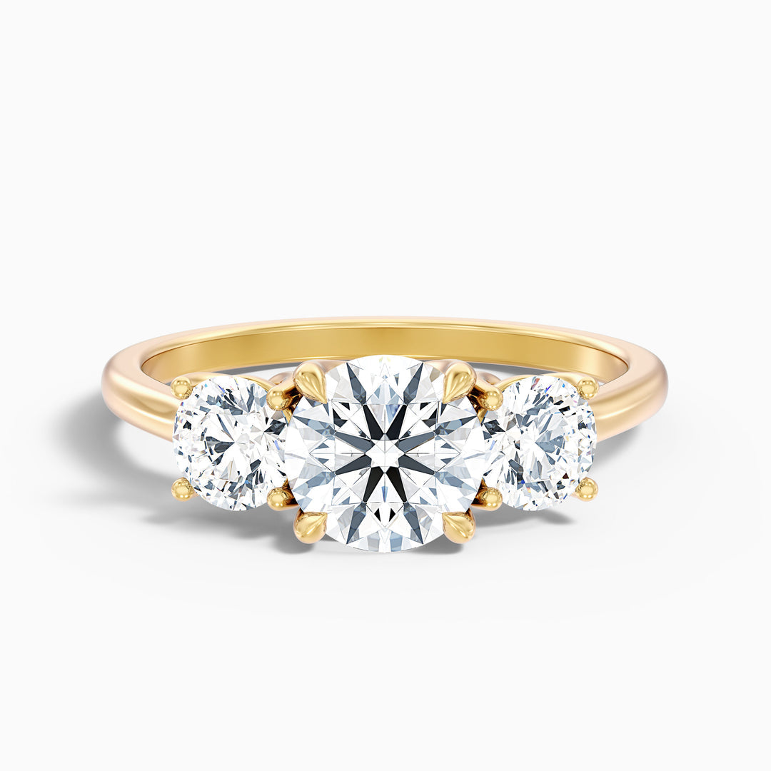 Tina Round 3 Stone Lab Grown Engagement Ring
