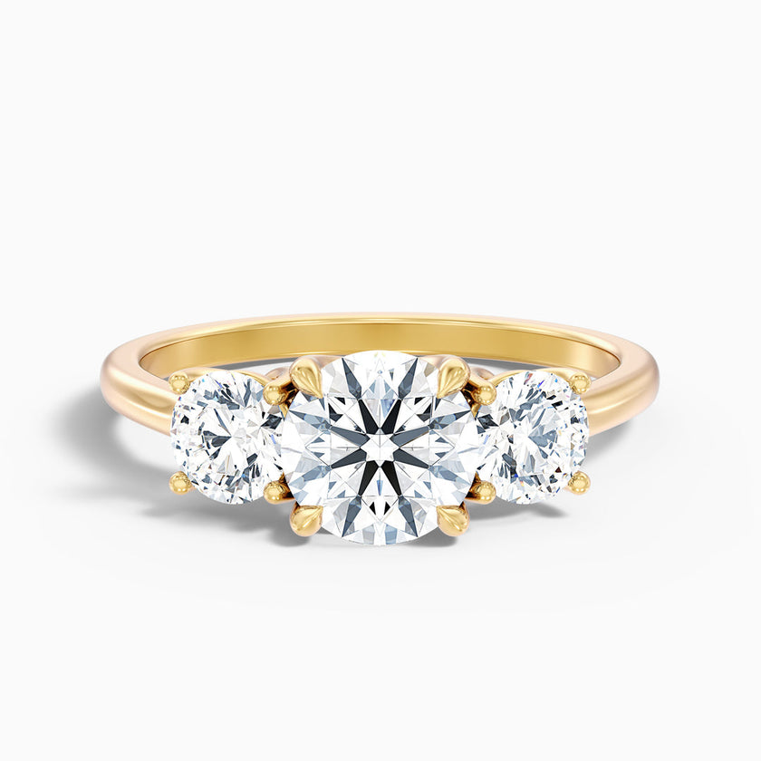 Tina Round 3 Stone Lab Grown Engagement Ring
