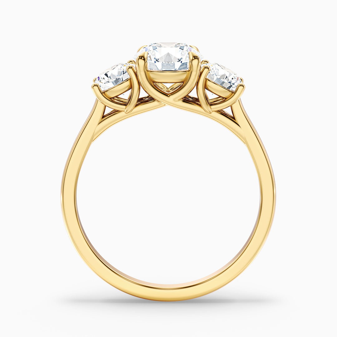 Tina Round 3 Stone Lab Grown Engagement Ring