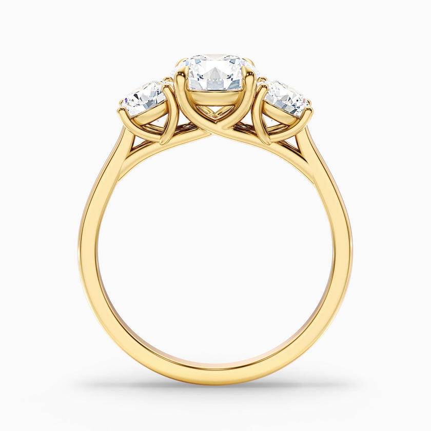 Tina Round 3 Stone Lab Grown Engagement Ring